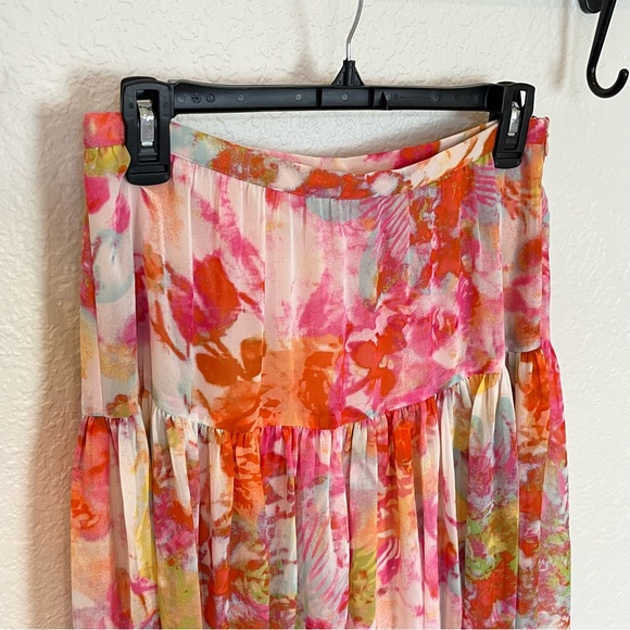 Boston Proper Hazy Floral Flowy Maxi Maxi Skirt size 6 - Picture 5 of 11